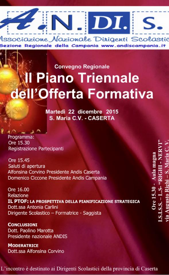 Convegno Regionale Il Piano Triennale dell'Offerta Formativa